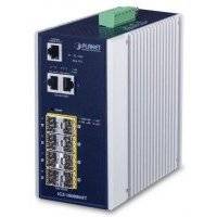 Коммутатор промышленный управляемый Planet IP30 8X100/1000F SFP + 2x10/100/1000T (-40 to 75 degree C), 1588