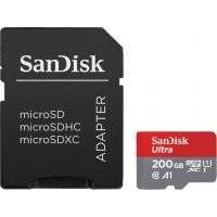 Карта памяти MicroSDXC 200GB SanDisk Class 10 Ultra с адаптером (SDSQUAR-200G-GN6MA) 