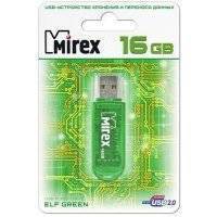 Флеш накопитель 16GB Mirex Elf, USB 2.0, Зеленый 