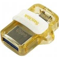 Флешка USB 64Gb SanDisk Ultra Dual SDDD3-064G-G46GW белый золотистый