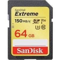 Флеш-накопитель Sandisk Карта памяти SanDisk Extreme SDXC Card 64GB 150MB/s V30 UHS-I U3 SDXC 64GB Extreme V30 U3 UHS-I 150MB/s