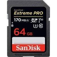 Флеш-накопитель Sandisk Карта памяти Sandisk Extreme Pro SDXC Card 64GB - 170MB/s V30 UHS-I U3 SDSDXXY-064G-GN4IN