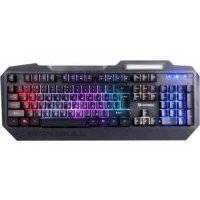 Клавиатура игровая QCYBER IRON SKILL, RGB подсветка, металлический корпус, подсветка двух шрифтов, держатель для телефона, тканевый кабель. 
