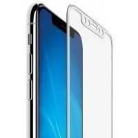Защитное стекло прозрачная DF 3D iColor-13 для iPhone X 0.33 мм белая рамка 