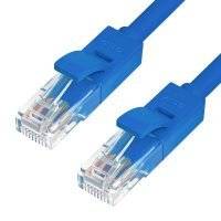 Greenconnect Патч-корд прямой, малодымный LSZH 3.0m UTP кат.5e, синий, 24 AWG, литой, ethernet high speed 1 Гбит/с, RJ45, T568B, GCR-50681(GCR-50681) 