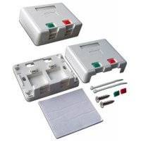 Коробка Lanmaster LAN-SA2/S-WH SA на 2 модуля keystone с защитными шторками LAN-SA2/S-WH