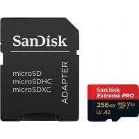 Флеш карта microSD 256GB SanDisk microSDXC Class 10 UHS-I A2 C10 V30 U3 Extreme Pro (SD адаптер) 170MB/s MicroSDXC 256GB Extreme Pro 170MB/s A2 V30 UHS-I + SD адаптер