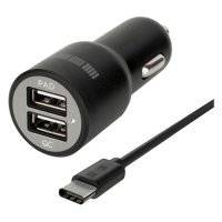 Автомобильное зарядное устройство INTERSTEP 49407, 2xUSB, USB type-C, 2.4A, черный IS-CC-TYPCQCRTB-000B201