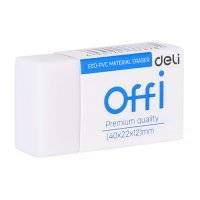 Ластик Deli Offi 40x22x12мм ПВХ белый индивидуальная картонная упаковка 30 шт./кор. EH03010