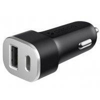 Автомобильное зарядное устройство Deppa USB Type-C + USB A, QC 3.0, Power Delivery, 18Вт., черный 11293