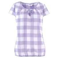 Туника с коротким рукавом (ярко-розовый фламинго в клетку) 