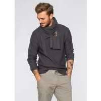 Пуловер со съемным шарфиком Slim Fit (антрацитовый) 