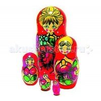 Деревянная игрушка RNToys Матрешка 5 в 1 росписная