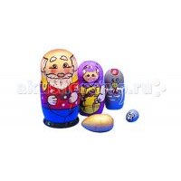 Деревянная игрушка RNToys Матрешка Сказка Курочка Ряба 5 в 1