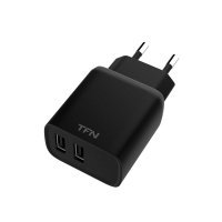 Сетевое зарядное устройство TFN Rapid+ 2xUSB 2.4A, Black