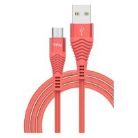 Кабель TFN Forza, micro USB B (m), USB A(m), 1м, коралловый [tfn-cfzmicusb1mcr] TFN-CFZMICUSB1MCR