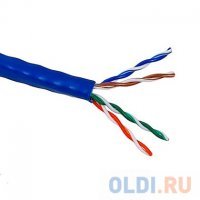 Кабель Lanmaster UTP level 5E 4 пары PVC 200 MHz (305м) синий, 24AWG LAN-5EUTP-BL 