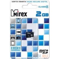 Карта памяти Micro SDHC 2GB Class 4 Mirex 13612-MCROSD02
