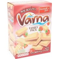 Вафли Sweet Plus Varna Мини с кремом с клубничным ароматом 200г 