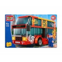 Конструктор Город мастеров Двухэтажный автобус, с фигуркой (141 деталь)