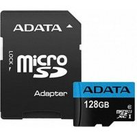 Карта памяти 128GB ADATA MicroSDXC Class 10 UHS-I A1 100/25 MB/s (SD адаптер) AUSDX128GUICL10A1-RA1