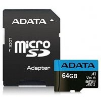 Карта памяти 64GB ADATA microSDXC Class 10 UHS-I A1 100/25 MB/s (SD адаптер) AUSDX64GUICL10A1-RA1