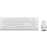 Клавиатура и мышь A4Tech бело-серая, USB F1010 WHITE
