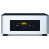 Неттоп Intel N3700 1.6GHz, 1хDDR3L SODIMM 1.35V , HD Graphics(VGA+HDMI), 4xUSB3.0, 2.5HDD, GLan, WiFi+BT, SDXC, noOS, silver/black VESA BOXNUC5PPYH