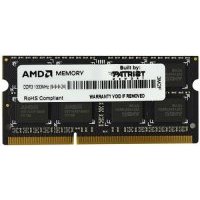 Модуль памяти SODIMM DDR3 4GB AMD PC3-10600, 1333MHz, CL9, 1.5V, Non-ECC, Bulk R334G1339S1S-UO