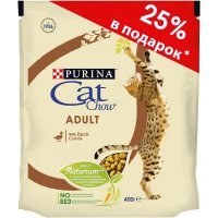 Сухой корм Cat Chow для взрослых кошек с уткой, 400гр 