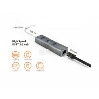 Адаптер j5create Type-C to RJ-45, 3xUSB.3.0, Серый космос JCH474 USB Type-C with Gigabit Ethernet and 3x Hub Multi Adapter (серебристый)