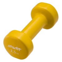 Гантель Starfit DB-101 1гант. 2.5кг винил. желтый (УТ-00007045) УТ-00007045