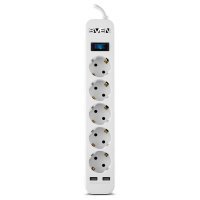 Сетевой фильтр Sven SF-05LU White (1.8м, 5 евророзеток, 2*USB-порта)
