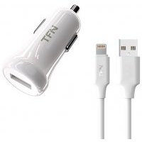 Зарядное устройство автомобильное TFN 1А+8pin white CC1U1ALIGWH