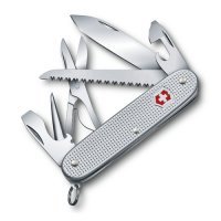 Складной нож VICTORINOX Farmer X Alox, 10 функций, 93мм, серебристый 0.8271.26