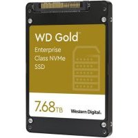 Накопитель SSD U.2 Western Digital WD Gold 7.68TB PCIe Gen 3.1 x4 NVMe TLC 3D 3100/1800MB/s IOPS 467K/65K MTBF 2M 0.8DWPD WDS768T1D0D