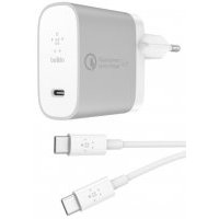 Сетевое зарядное устройство Belkin F7U074VF04 + кабель USB-C-USB-C 1.2М (серебристый)