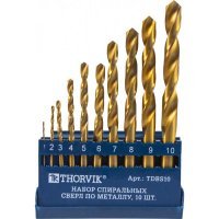 Набор спиральных сверл по металлу THORVIK Tdbs10