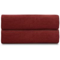 Простыня из стираного льна бордового цвета Tkano , 180х270 см Essential