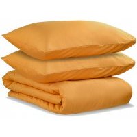 Комплект постельного белья полутораспальный из сатина цвета шафрана Tkano из коллекции Wild
