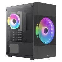 Корпус mATX AEROCOOL Atomic Lite-G-BK-v2, Mini-Tower, без БП, черный [accs-pv33123.11] ACCS-PV33123.11