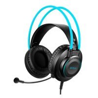 Гарнитура A4TECH Fstyler FH200U, для компьютера, накладные, серый / синий [fh200u blue] FH200U BLUE