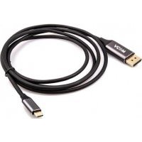 Кабель USB Type C DisplayPort 1.8м VCOM Telecom CU422MC-1.8M круглый черный CU422MC-1.8M