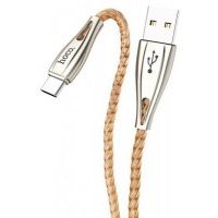 Кабель USB-Micro USB, 2.4А, 1.2 м, серый, HOCO Metal armor U56