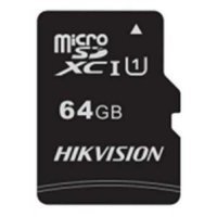Карта памяти Hikvision microSDXC 64 ГБ Class 10, V30, UHS-I U1, R/W 92/10 МБ/с, адаптер на SD, 1 шт., черный HS-TF-C1(STD)