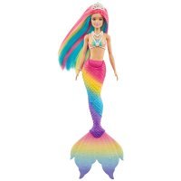Barbie Кукла русалочка меняющая цвет с разноцветными волосами