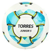 Мяч футб. Torres Junior-5 р.5 для газона 470гр белый/голубой (F320225) F320225