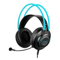 Гарнитура A4TECH Fstyler FH200i, для компьютера, накладные, серый / синий [fh200i blue] FH200I BLUE
