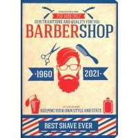 Тетрадь 48 листов "Barbershop, год" (N1463) 