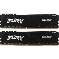 Модуль памяти Kingston Fury Beast Black DDR4 DIMM 3200Mhz PC25600 CL16 - 64Gb Kit (4x16Gb) FURY Beast 64GB 3200MHz Kit of 4